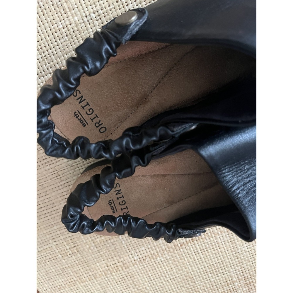 Earth ORIGIN Size 8W REN Black Leather Slingback Sandals - Picture 4 of 11